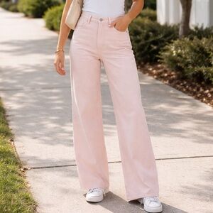 DL1961 Wide Leg Light Pink Jeans